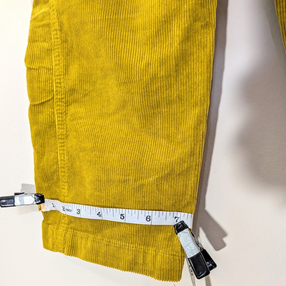 Pilcro Yellow Corduroy Pants; High Rise Ankle Zip Cargo 32 - Picture 6 of 9